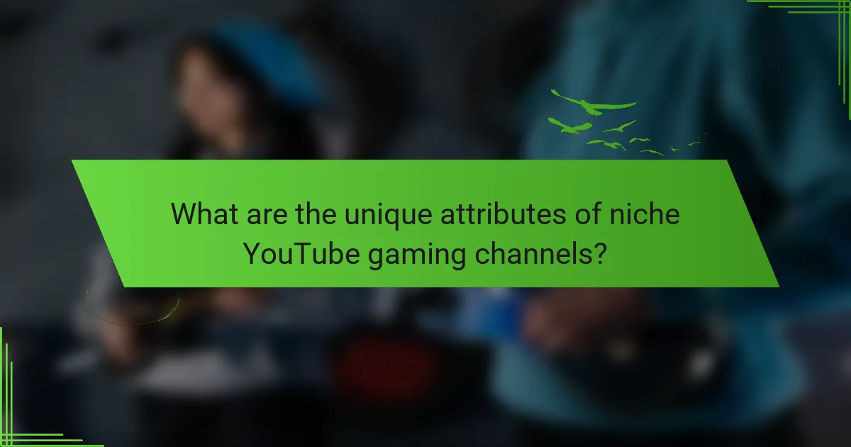 What are the unique attributes of niche YouTube gaming channels?